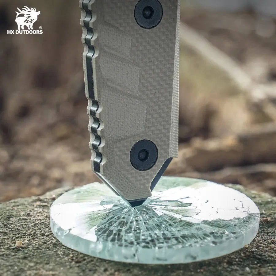 Fixed Blade HX OUTDOORS M.E. 3.54" 7Cr17 Brown G10 Handle SNIPERS Tanto Full Tang Fixed Blade Hunting Knife Survival Kit Survival Gear Tactical Gear D-183 from HX OUTDOORS