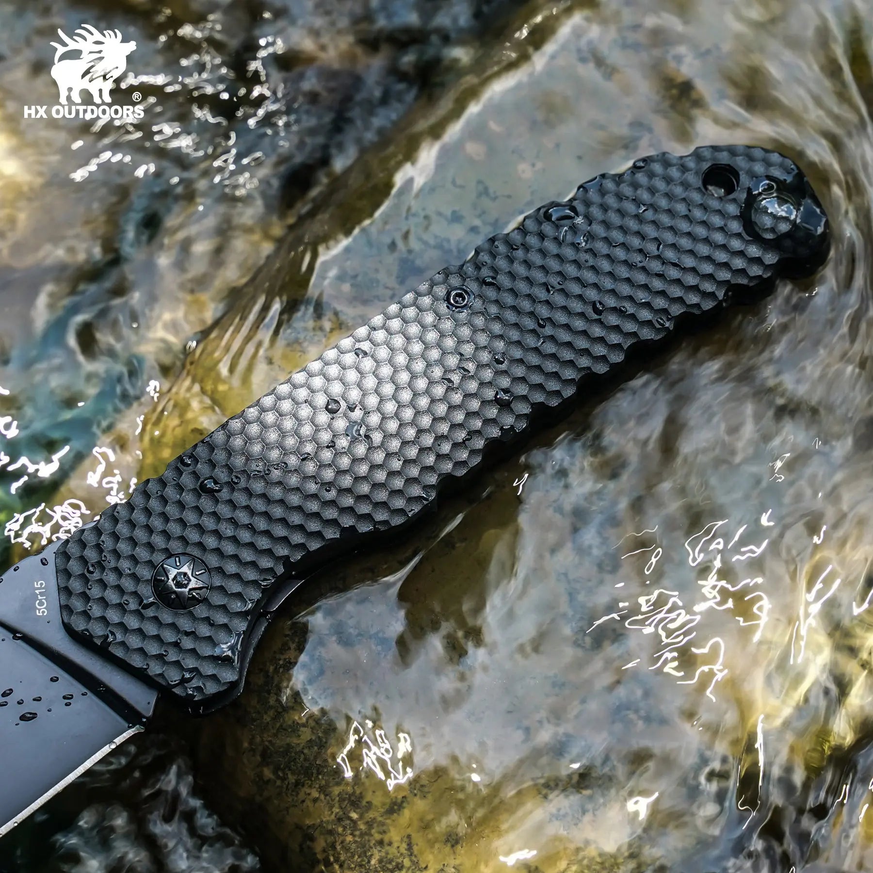 Pocket Knife HX OUTDOORS 3.35" 3CR Black Nylon Anti-Slip Handle SHADOWEER SLIP JOINT Folding Pocket Knife With Slip Survival And EDC ZD-106 from HX OUTDOORS