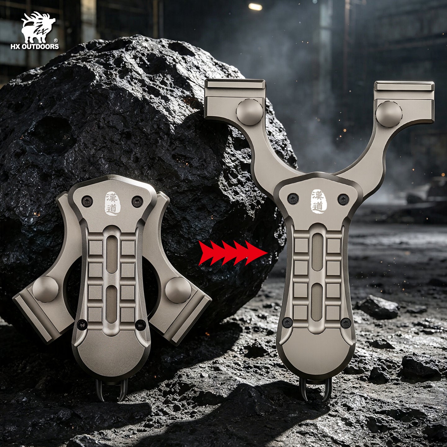 ACCURION Folding Slingshot | 4.33" Overall Length | Gary Aluminum | HX OUTDOORS EDC-112A