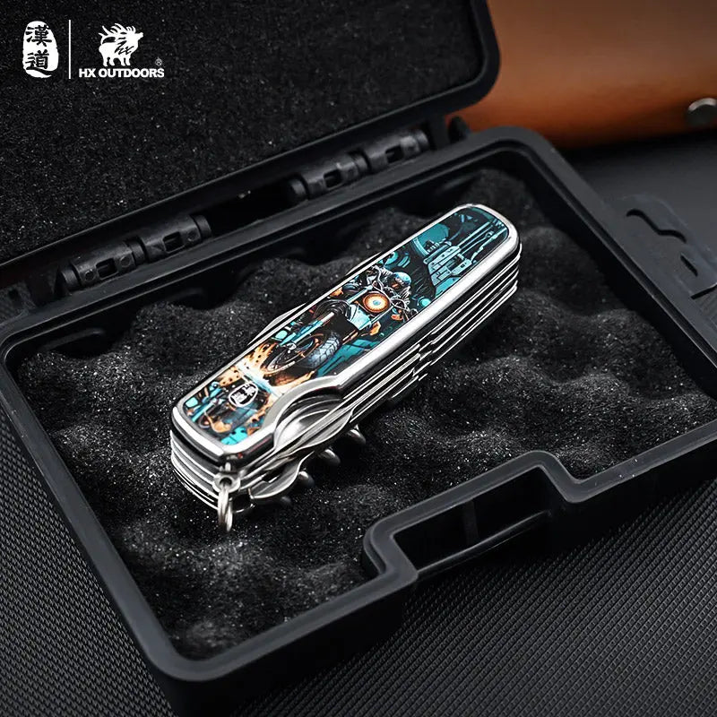 Multi-tool HX OUTDOORS DAMASK MOTORIX 2.2" Damask Steel VG10 Multi-tool Knife Camping Outdoor DD-14A from HX OUTDOORS