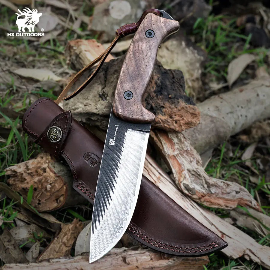 HX OUTDOORS JUNGLORD | Fixed Blade | 5.59'' 90Cr18MoV Blade | Walnut Handle | D-340 JUNGLE RULES