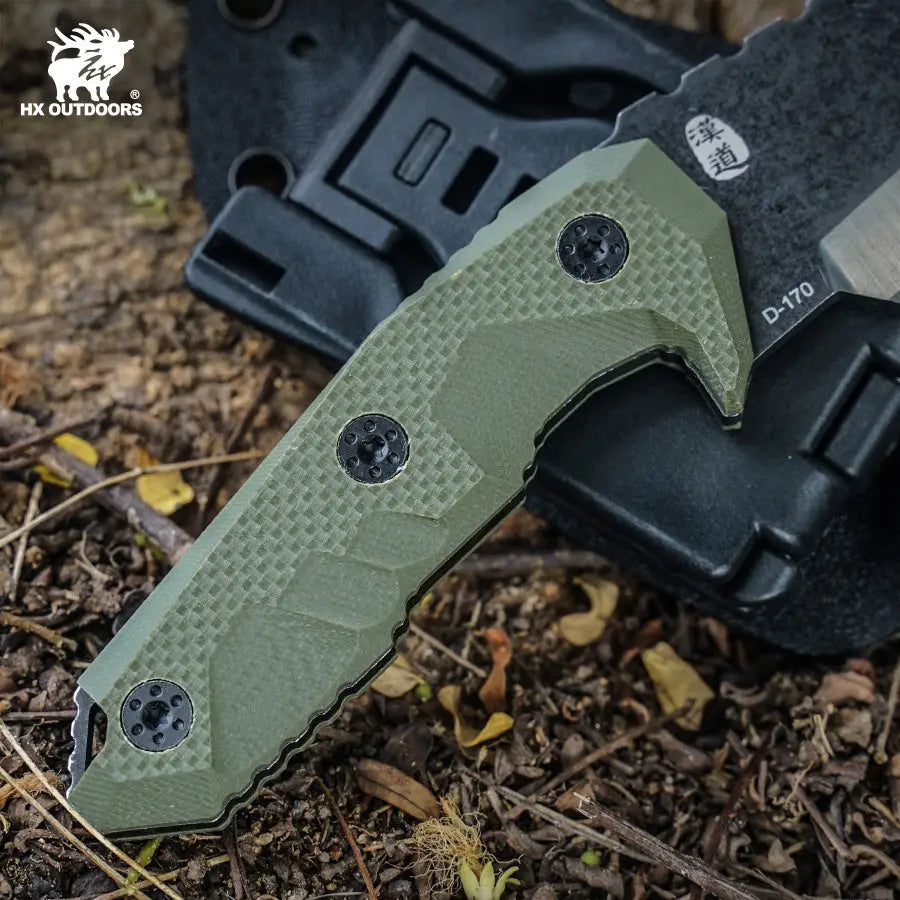 Fixed Blade HX OUTDOORS M.E. 2.8" D2 Brown G10 Handle Mini Mercenary Tanto Full Tang Fixed Blade Knife for Camping Hunting Adventure Survival Gifts D-170 from HX OUTDOORS