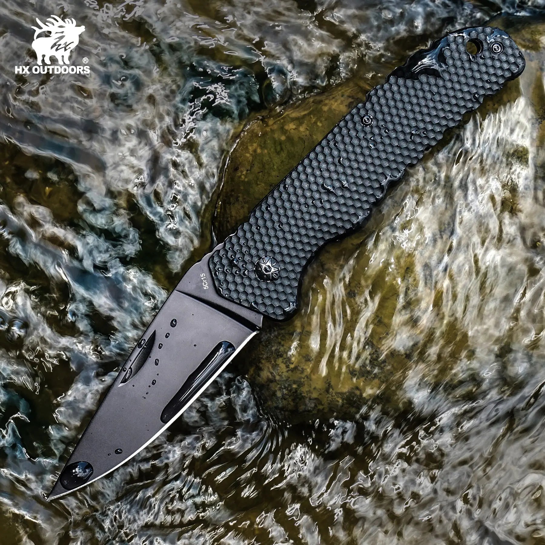 Pocket Knife HX OUTDOORS 3.35" 3CR Black Nylon Anti-Slip Handle SHADOWEER SLIP JOINT Folding Pocket Knife With Slip Survival And EDC ZD-106 from HX OUTDOORS