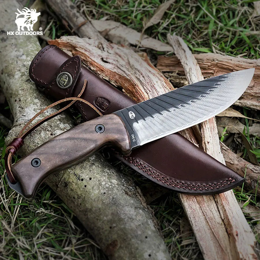 HX OUTDOORS JUNGLORD | Fixed Blade | 5.59'' 90Cr18MoV Blade | Walnut Handle | D-340 JUNGLE RULES
