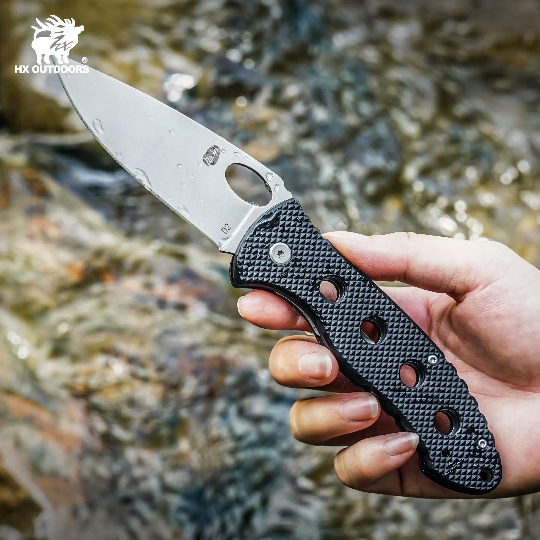 Pocket Knife HX OUTDOORS 3.46" 5CR Nylon with Fiberglass Anti-Slip Handle SHADOW EAGLE SLIP JOINT Folding Pocket Knife With Slip Survival And EDC ZD-107 from HX OUTDOORS