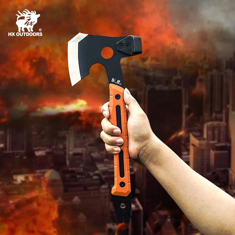 Camping Hatchet HX OUTDOORS 12.83" 5CR14 G10 Tactical Best Splitting Warfire Axe Multi-Purpose Survival Tool of Camping Gear FT-16C from HX OUTDOORS