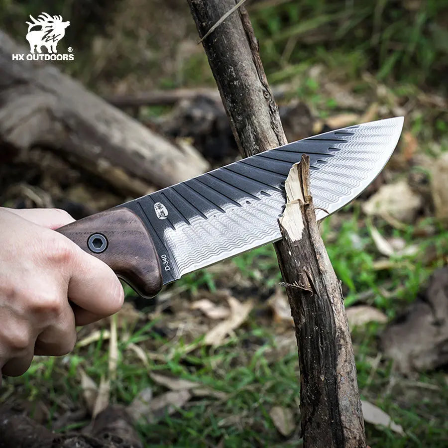 HX OUTDOORS JUNGLORD | Fixed Blade | 5.59'' 90Cr18MoV Blade | Walnut Handle | D-340 JUNGLE RULES