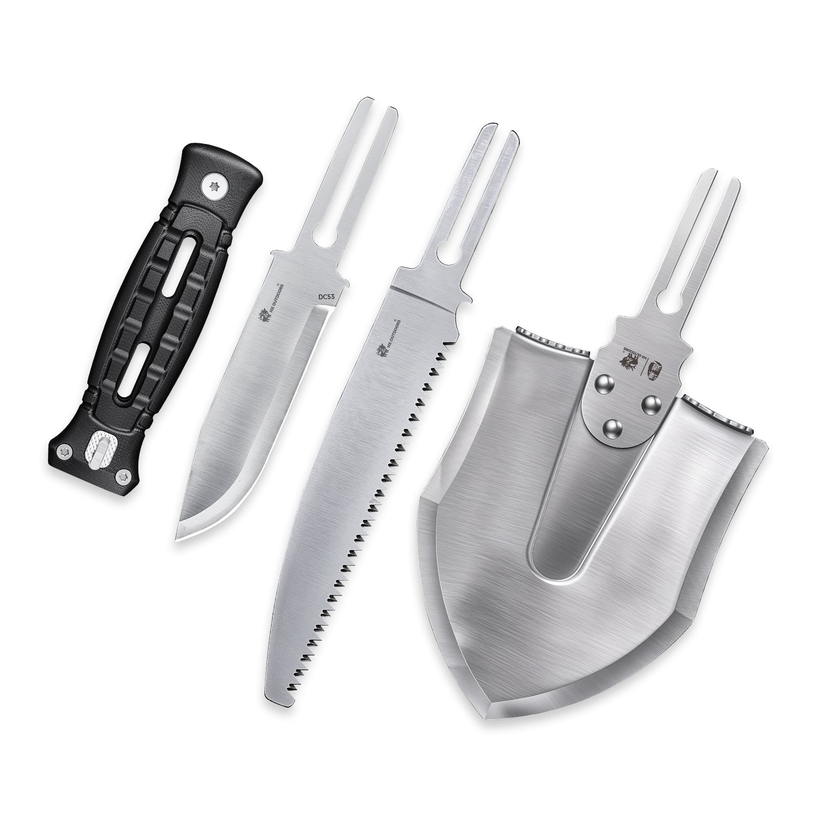 ROCK APEX Wild Trek 3-in-1 Tool Kit | 3.78" DC53 Blade | G10 Handle | HX OUTDOORS GBC-68