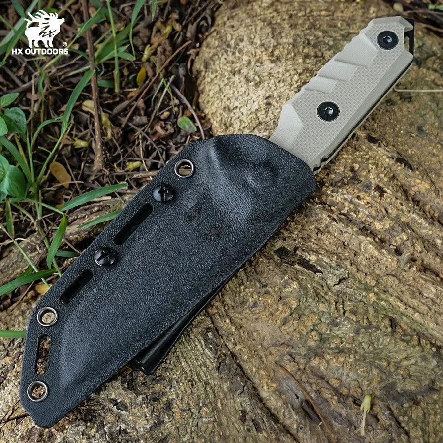 Fixed Blade HX OUTDOORS M.E. 3.54" 7Cr17 Brown G10 Handle SNIPERS Tanto Full Tang Fixed Blade Hunting Knife Survival Kit Survival Gear Tactical Gear D-183 from HX OUTDOORS