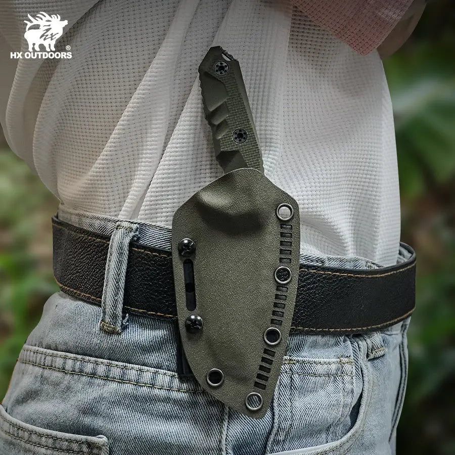 Fixed Blade HX OUTDOORS M.E. 2.8" D2 Brown G10 Handle Mini Mercenary Tanto Full Tang Fixed Blade Knife for Camping Hunting Adventure Survival Gifts D-170 from HX OUTDOORS