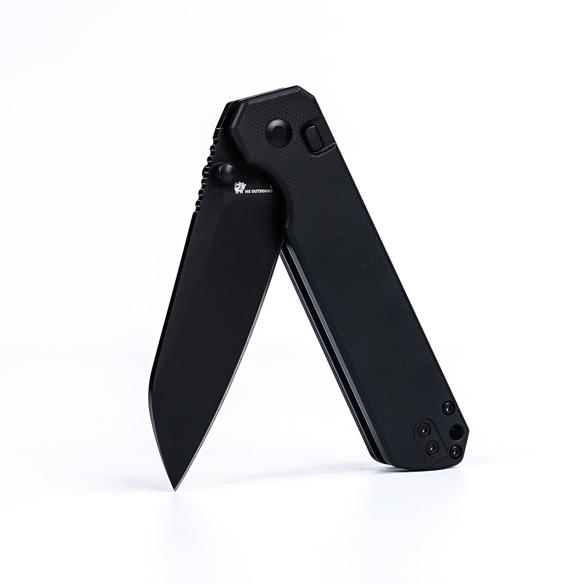 HYLA | Pocket Knife | Button Lock | 2.98" 14C28N Black Blade | Black G10 Handle | HX OUTDOORS ZD-130S-B