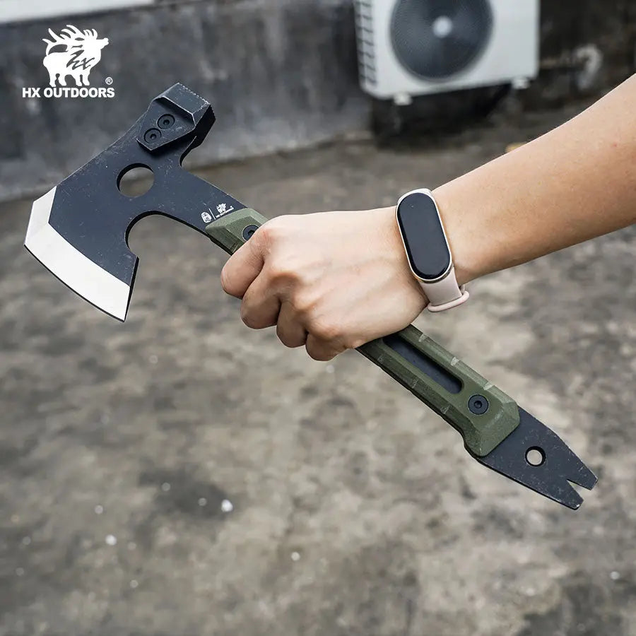 Camping Hatchet HX OUTDOORS 12.83" Best Tactical Splitting Axe Multi-Purpose Survival Tool of Camping Gear | 5CR14 Blade & G10 Axe Handle | FT-16A from HX OUTDOORS