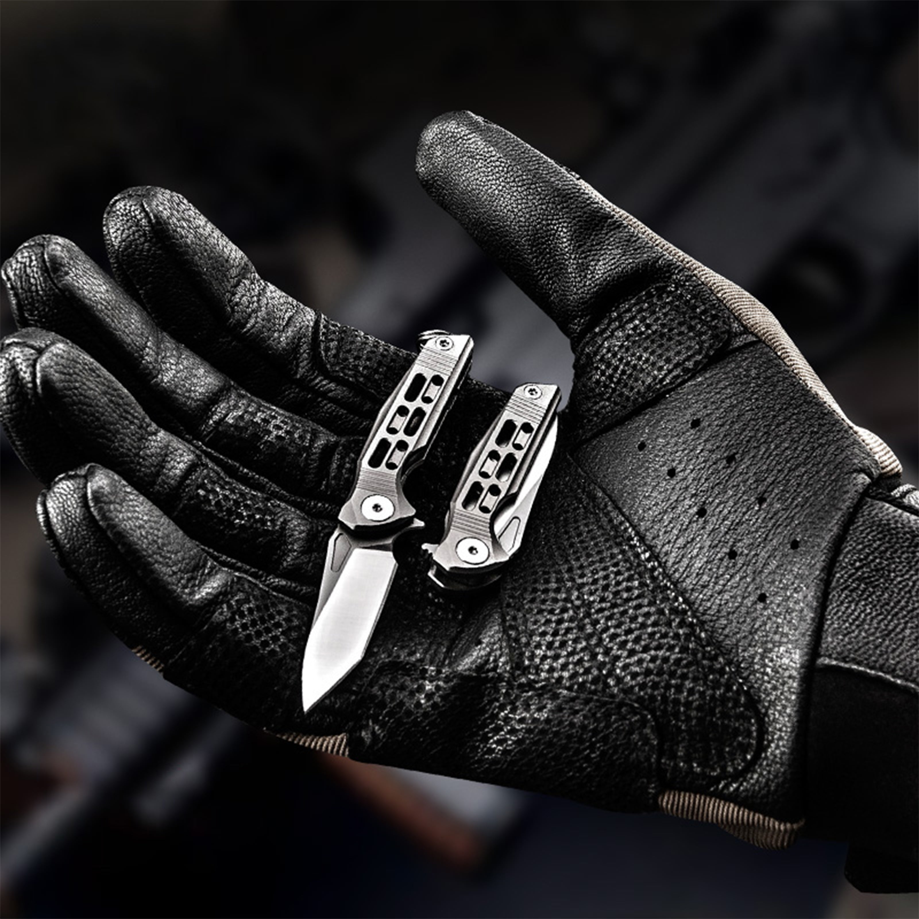 MINI ARMORED Damascus Pink Titanium | EDC Liner Lock Neck Knife