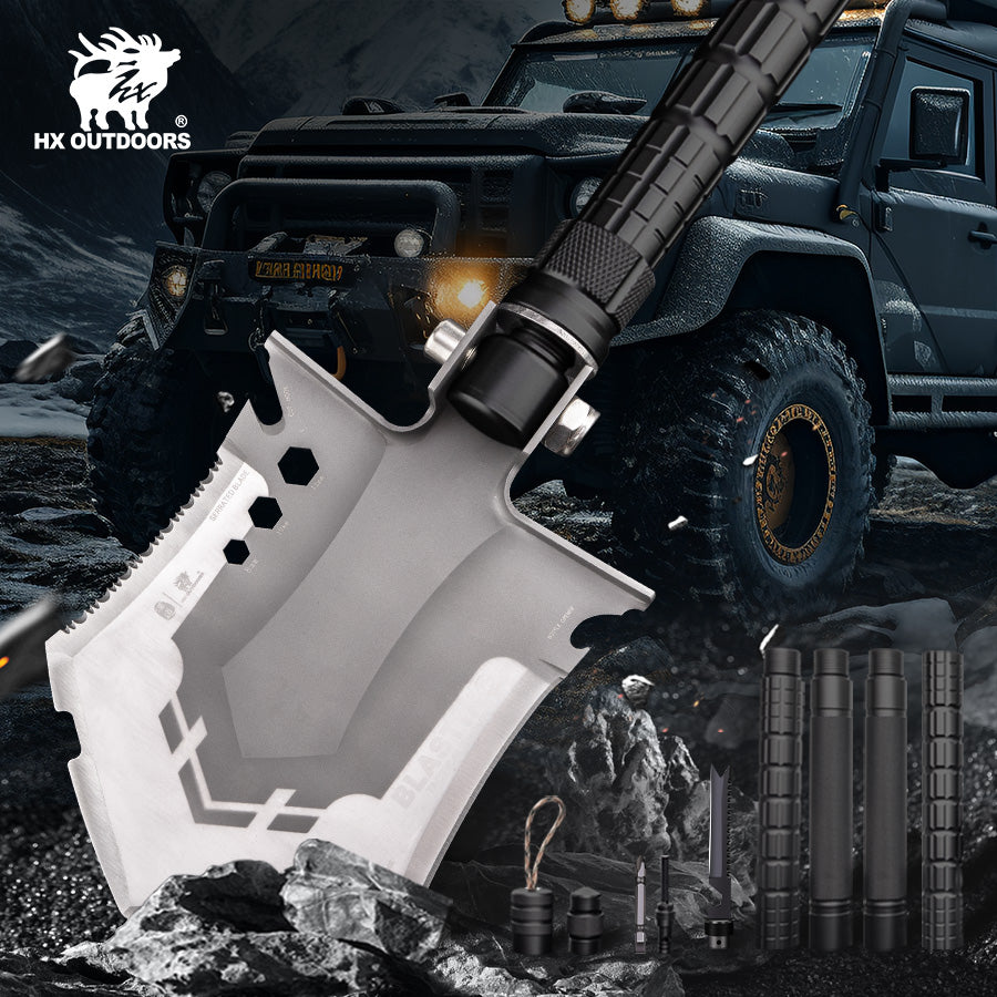 BREACHER Shovel | 42.13" Overall Length | 3Cr13 Head | Aluminum Handle | HX OUTDOORS GBC-25B