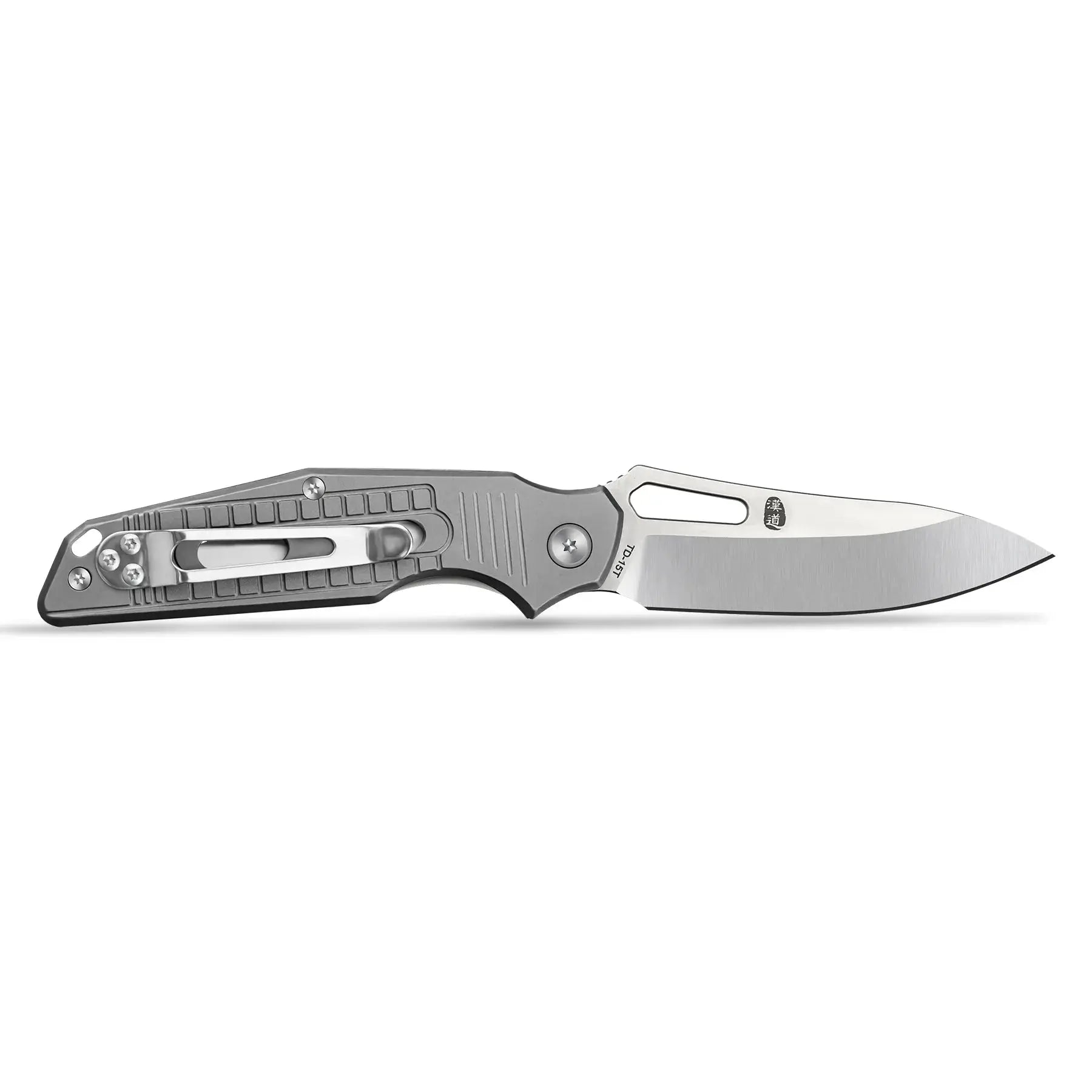 HX OUTDOORS ROCK FLUORITE | Pocket Knife | Liner Lock | 2.95" D2 Blade | Silver Titanium Handle | TD-15T ROCK FLUORITE