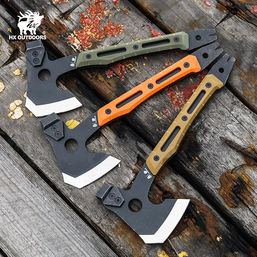 Camping Hatchet HX OUTDOORS 12.83" Best Tactical Splitting Axe Multi-Purpose Survival Tool of Camping Gear | 5CR14 Blade & G10 Axe Handle | FT-16A from HX OUTDOORS