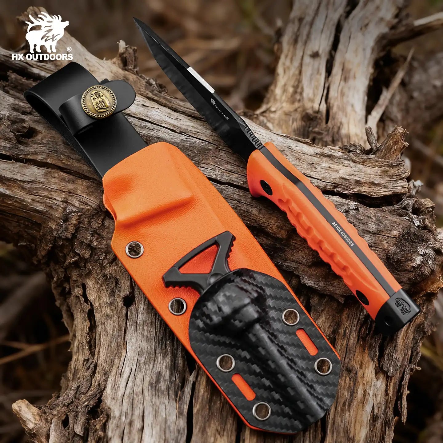 ROCK APEX Fixed Blade | 3.7" DC53 Blade | Orange G10 Handle | HX OUTDOORS TD-18CE