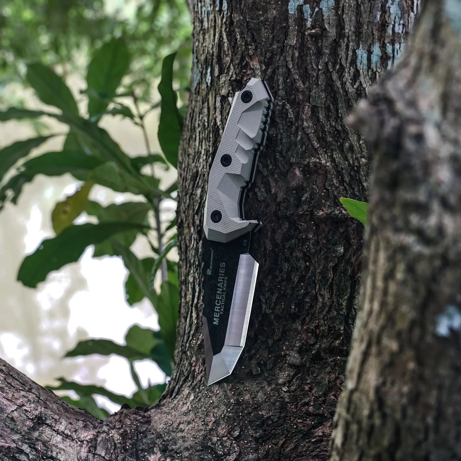 Fixed Blade HX OUTDOORS 3.54" D2 Brown G10 Handle Mercenary Tanto Full Tang Fixed Blade Knife for Camping Hunting Adventure Survival and EDC Tool Gifts D-165 from HX OUTDOORS