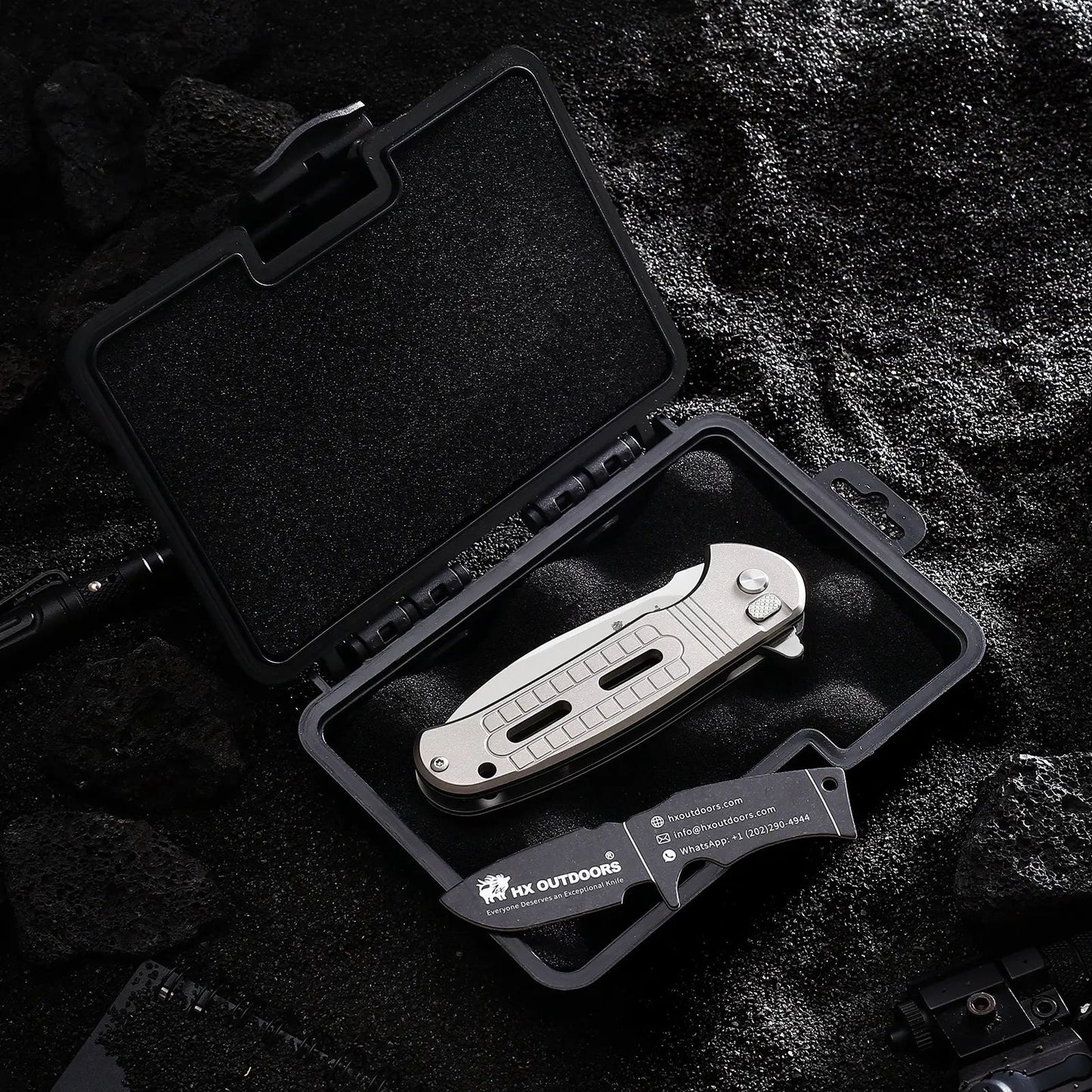 HX OUTDOORS ROCK SAPPHIRE | Pocket Knife | Button Lock | 2.4