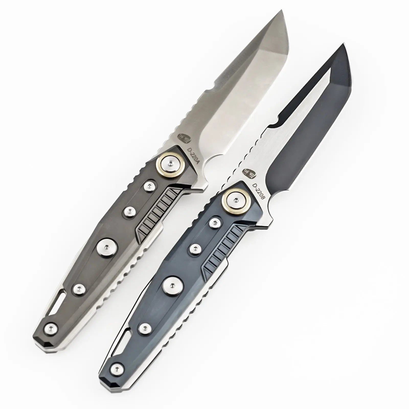 Fixed Blade HX OUTDOORS 3.86" DC53 Gray Aluminum Handle MECHTITAN Fixed Blade Knife Sharp Camping Survival Hiking Knives D-220A from HX OUTDOORS