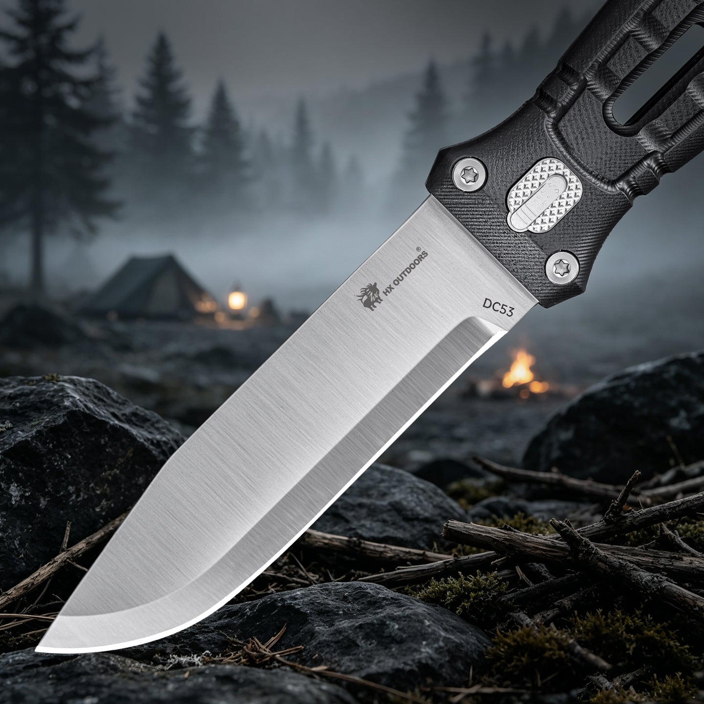 ROCK APEX Wild Trek 3-in-1 Tool Kit | 3.78" DC53 Blade | G10 Handle | HX OUTDOORS GBC-68