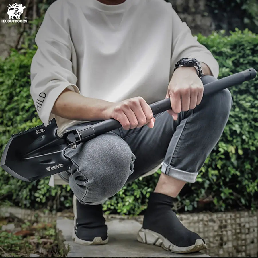 DRACON Shovel | 28.94" Overall Length | 3Cr13 Head | Aluminum Handle | HX OUTDOORS GBC-20
