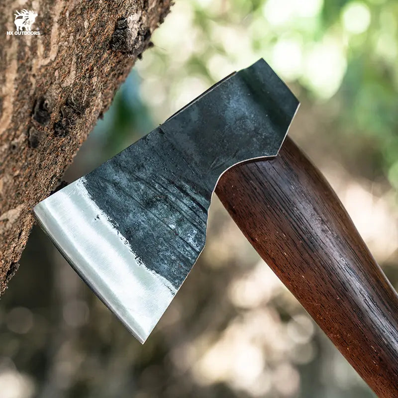 HX OUTDOORS TAROT SCOUT | Hatchet | 9.06" Overall Length | 65# Manganese Steel | Brown Merbau Handle | LY-090B MINI IRONSIDE