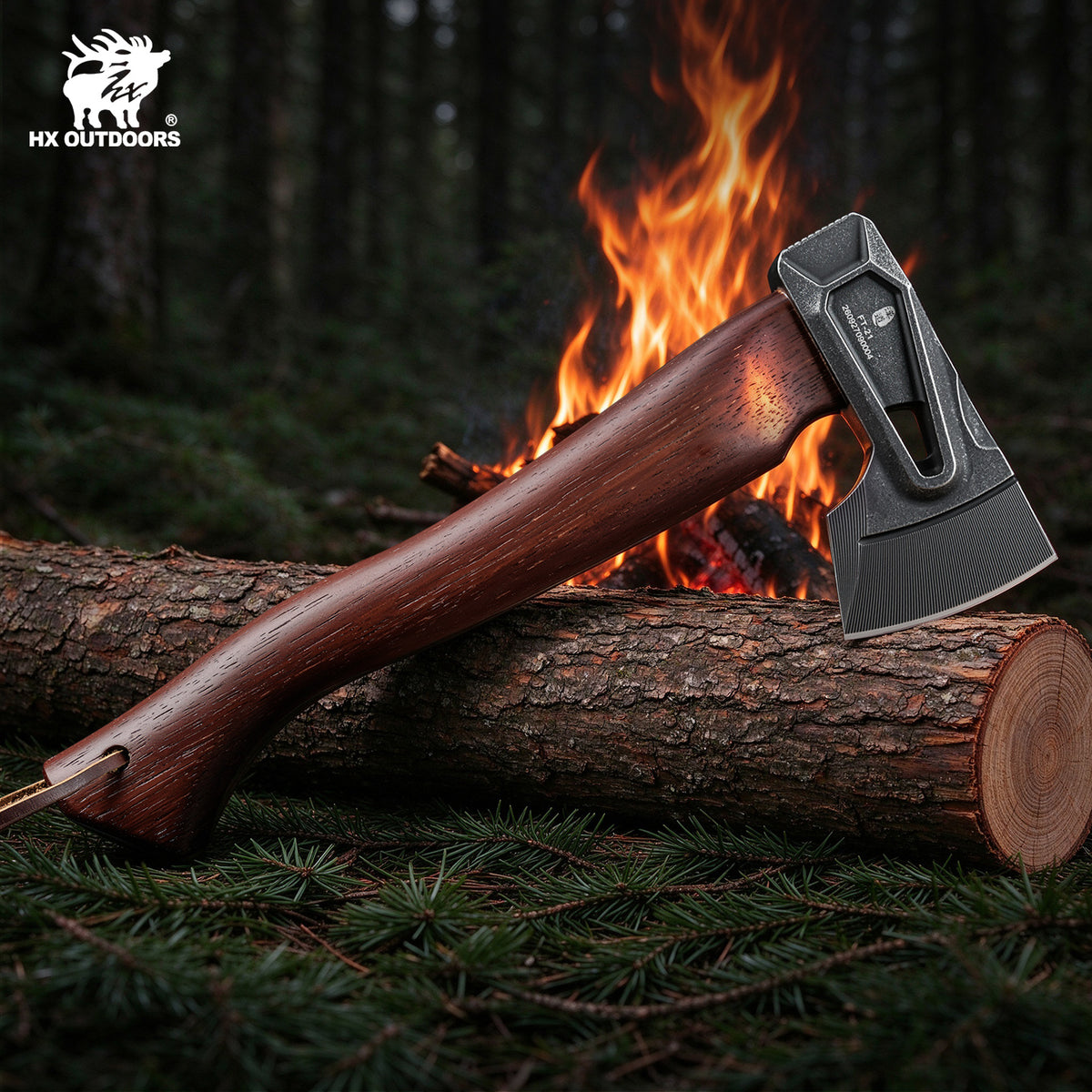 PATROL Camp Hatchet | 12.01" Overall Length | 420 Stainless Steel Head | Padauk Wood Handle | HX OUTDOORS FT-21