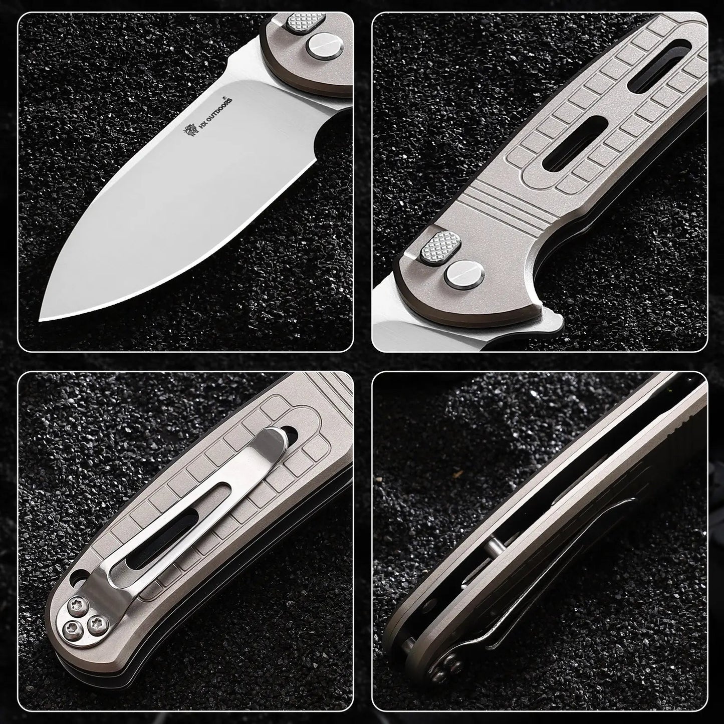 HX OUTDOORS ROCK SAPPHIRE | Pocket Knife | Button Lock | 2.4