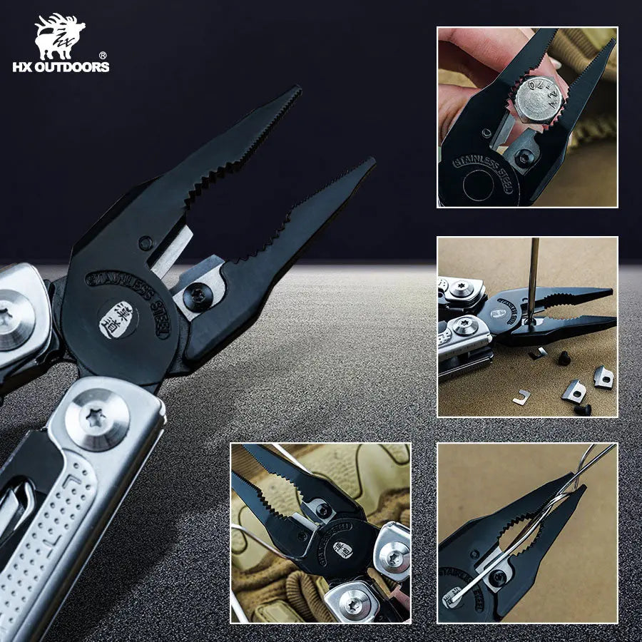 Multi-tool HX OUTDOORS EAGLITE 2.95" Multi-tool Pliers GQ-25 | Durable 2Cr13 & 3Cr13 Steel Construction for Precision and Versatility from HX OUTDOORS