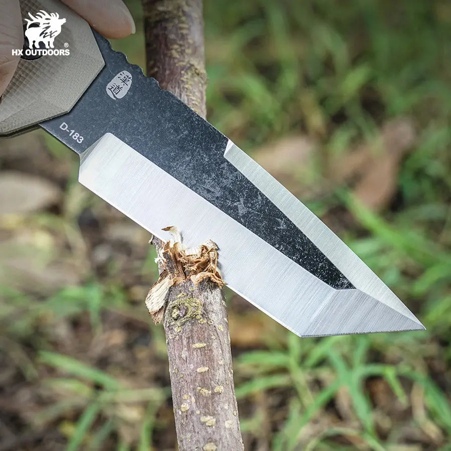 Fixed Blade HX OUTDOORS M.E. 3.54" 7Cr17 Brown G10 Handle SNIPERS Tanto Full Tang Fixed Blade Hunting Knife Survival Kit Survival Gear Tactical Gear D-183 from HX OUTDOORS