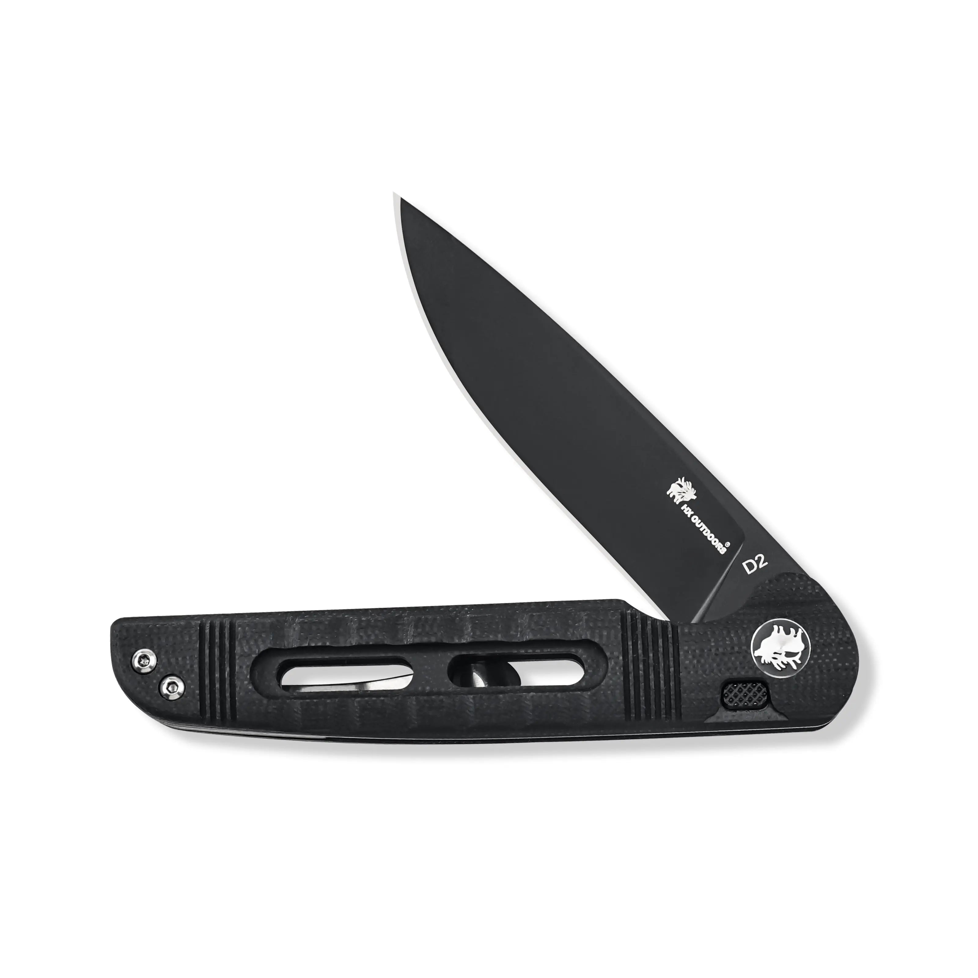 Pocket Knife HX OUTDOORS DARK MASTER 3.15" D2 G10 BUTTON LOCK Tactical Folding Knife Camping, Hunting, And Outdoors ZD-112B from HX OUTDOORS
