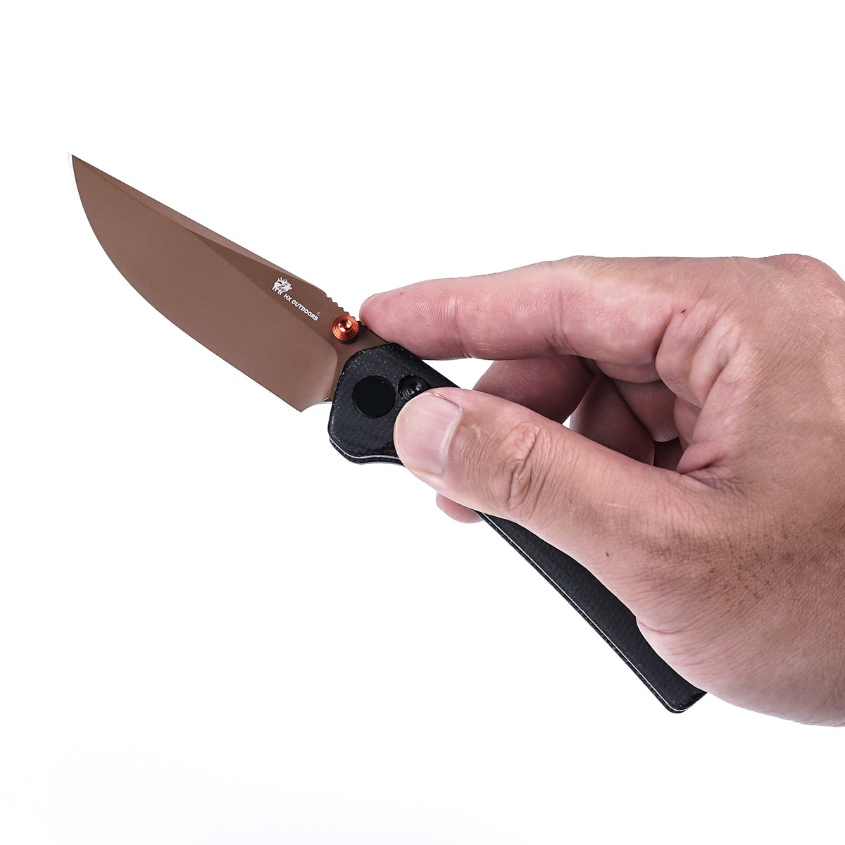 COOL KID Pocket Knife | Crossbar Lock | 3.35" 14C28N Blade | Black Linen Micarta Handle | HX OUTDOORS ZD-123BS