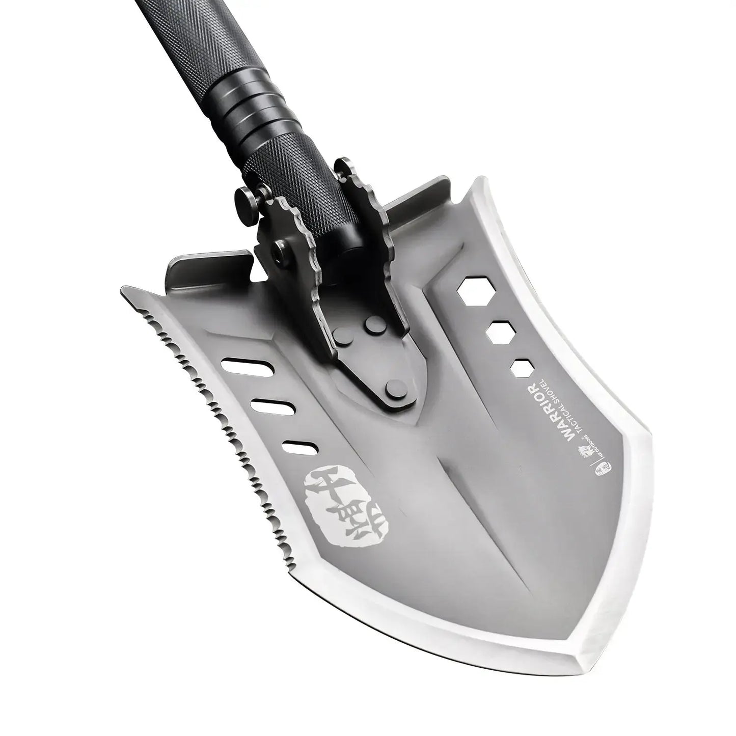 Shovel HX OUTDOORS VALIANTOR Shovel Kit w/ Hoe, Saw, Knife, Bottle Opener, Fire Starter Aluminum Alloy Handle (37.24" 440 Stainless Steel Head) GBC-46 from HX OUTDOORS