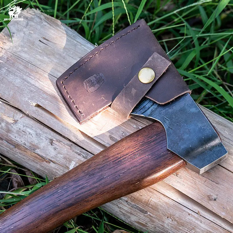 HX OUTDOORS TAROT SCOUT | Hatchet | 9.06" Overall Length | 65# Manganese Steel | Brown Merbau Handle | LY-090B MINI IRONSIDE