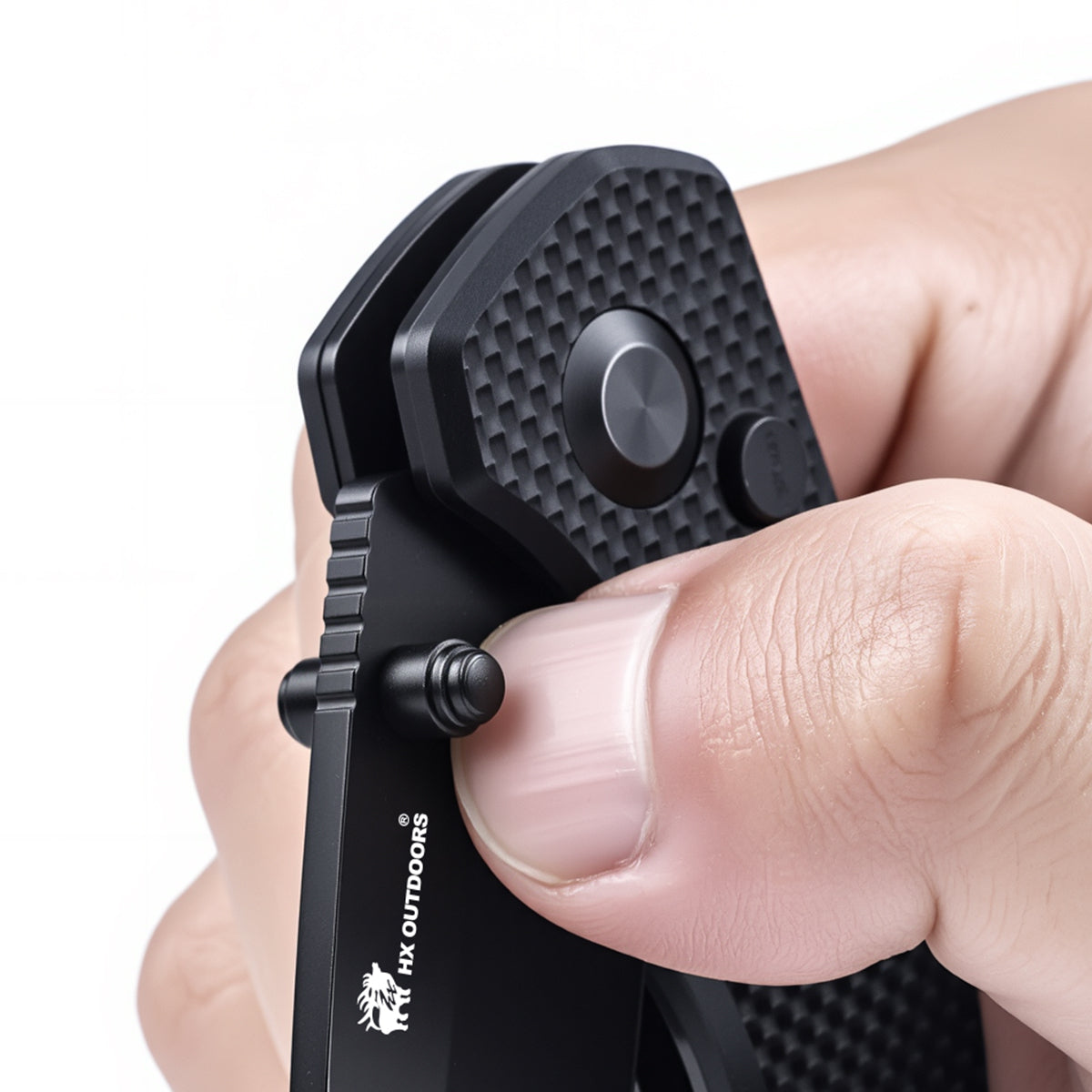 SCOUT | Pocket Knife | Button Lock | 2.68" 14C28N Black Blade | Black G10 Handle | HX OUTDOORS ZD-127B-S