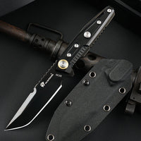 HX OUTDOORS MECHTITAN | Fixed Blade | 3.86" DC53 Blade | DLC Coating Carbon Fibe Handle | D-220DLC MECHTITAN
