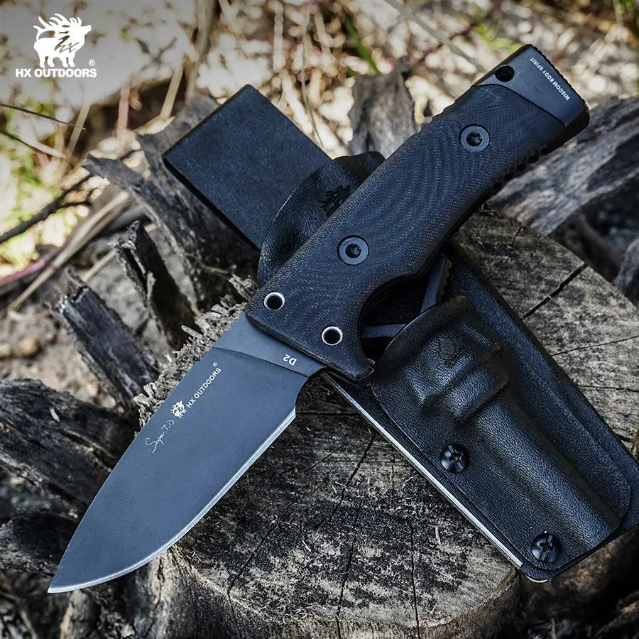Fixed Blade HX OUTDOORS ROCK CLASSIC 3.15" DC53 Black G10 Survival Fixed Blade Knife Outdoor Tactical EDC TD-01 from HX OUTDOORS