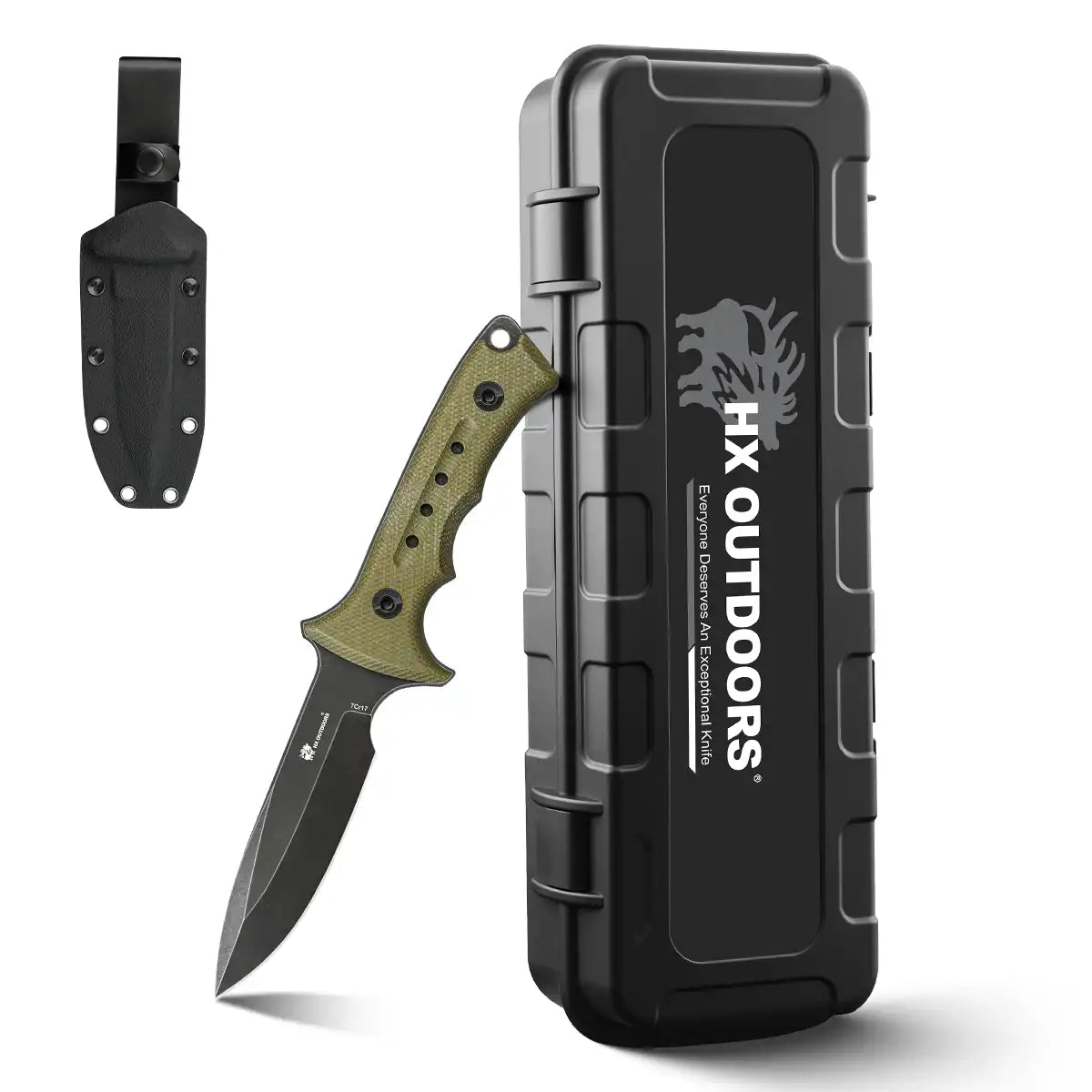 RANGER 7Cr17 Fixed Blade | Military Green Linen EDC Camping Knife