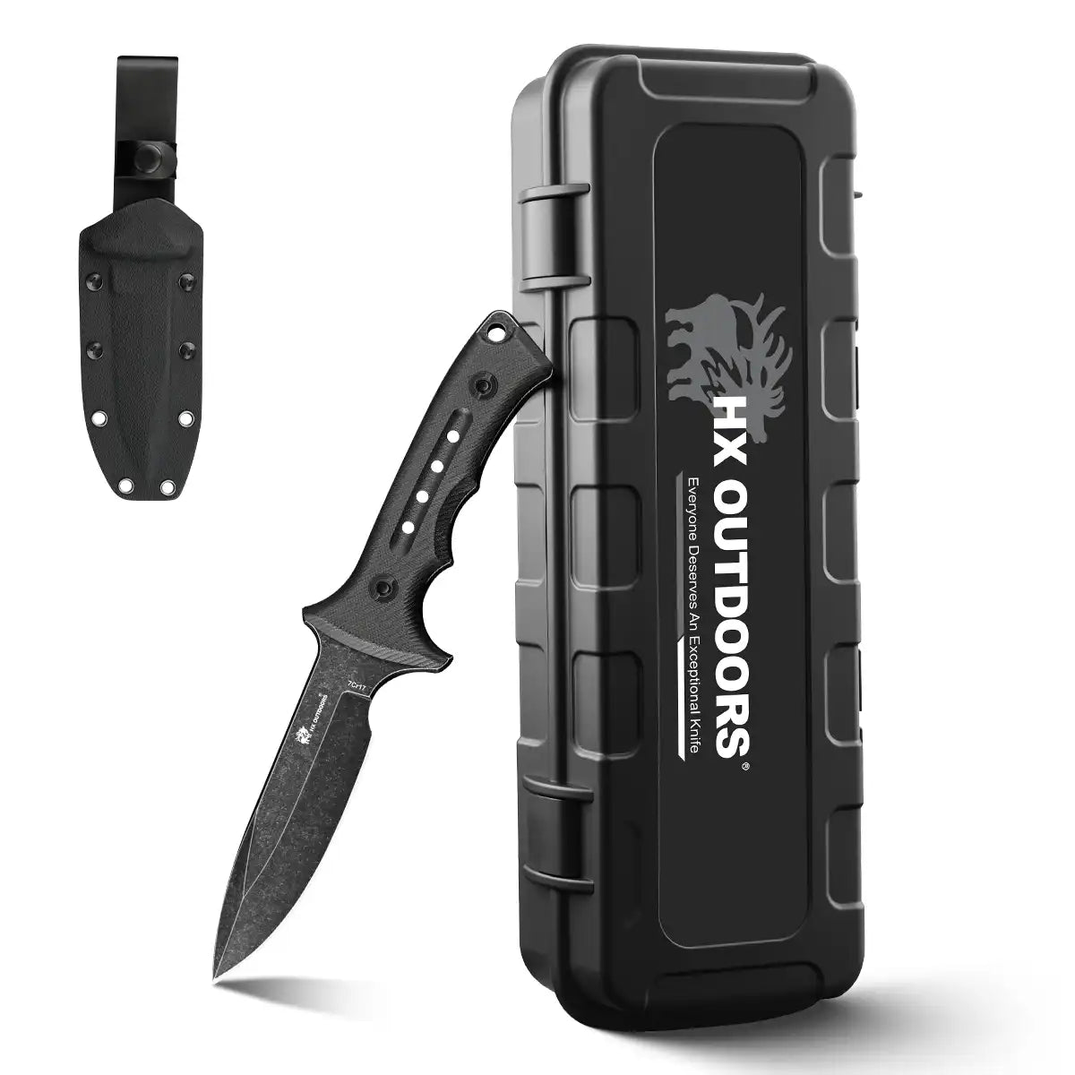 RANGER 7Cr17 Fixed Blade | Military Black Linen EDC Camping Knife