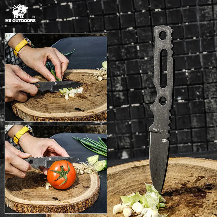 Bush Tool HX OUTDOORS 8.39" D2 Black G10 Handle Falcon Bush Tool Fixed Blade Knife Outdoor Camping Knife D-306 from HX OUTDOORS