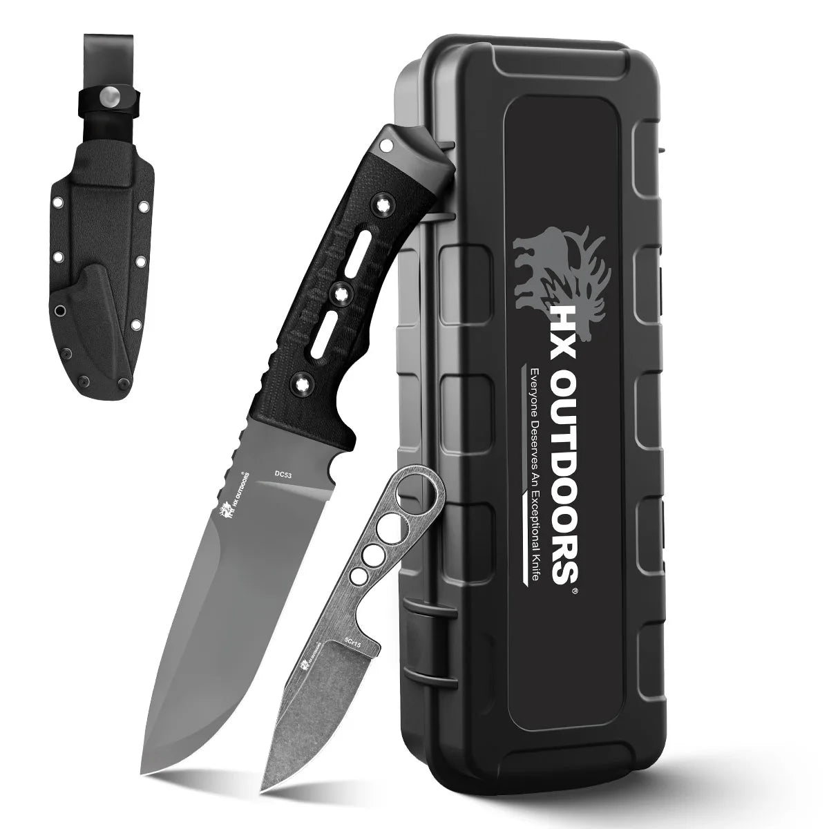 HX OUTDOORS NIGHTSTALKER | Hoja fija | Hoja DC53 de 5.12" | Mango G10 negro | D-307