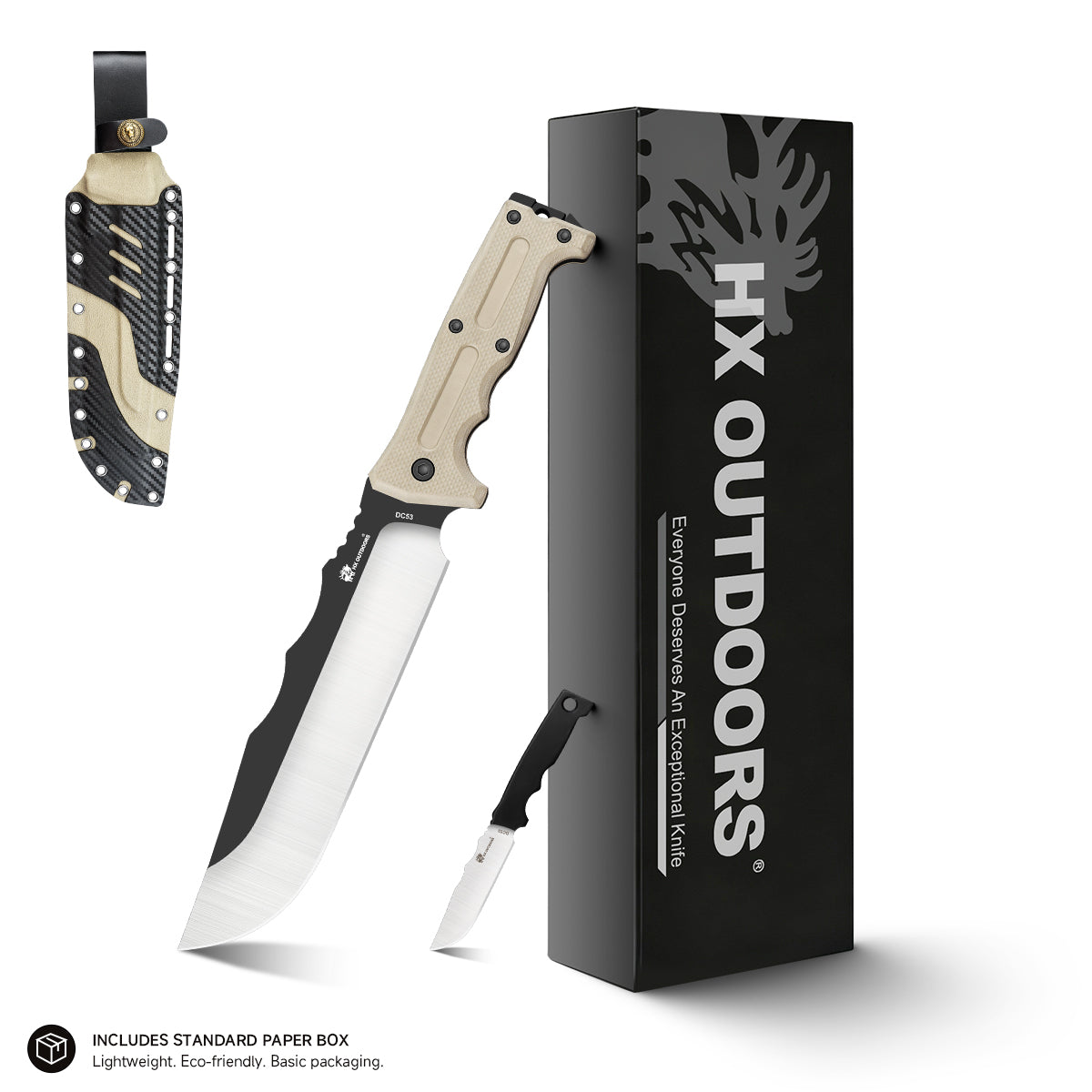 KANGABLADE Chopper | 8.07" DC53 Blade | TAN G10 Handle | HX OUTDOORS D-341