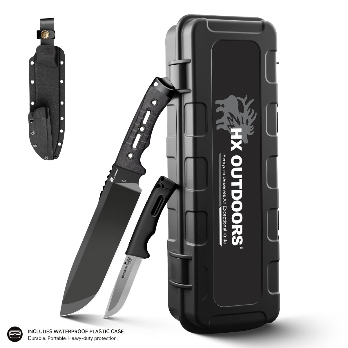 NIGHTSTALKER PLUS | Chopper | 8.46" DC53 Blade | Black G10 Handle | HX OUTDOORS D-348