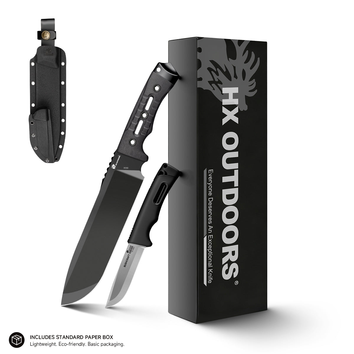 NIGHTSTALKER PLUS | Chopper | 8.46" DC53 Blade | Black G10 Handle | HX OUTDOORS D-348