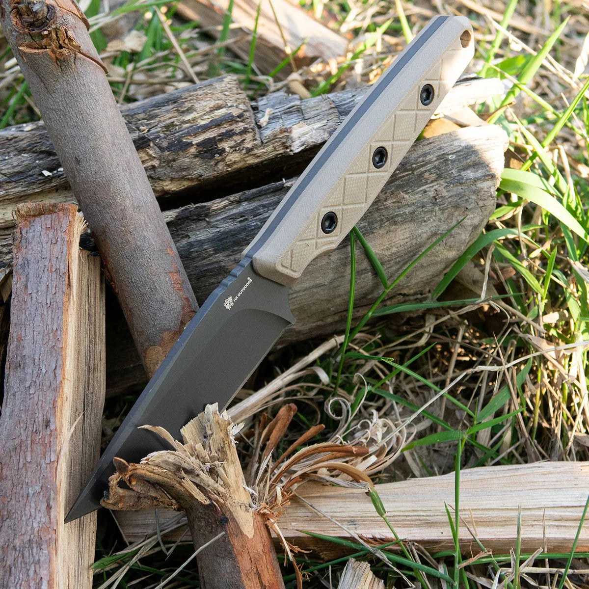 MAVERICK Fixed Blade | 2.95" Titanium Coating 14C28N Blade | Gary G10 Handle | HX OUTDOORS D-354B