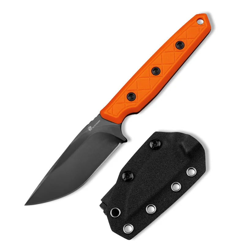 MAVERICK Fixed Blade | 2.95" DLC 14C28N Blade | Orange G10 Handle | HX OUTDOORS D-354D