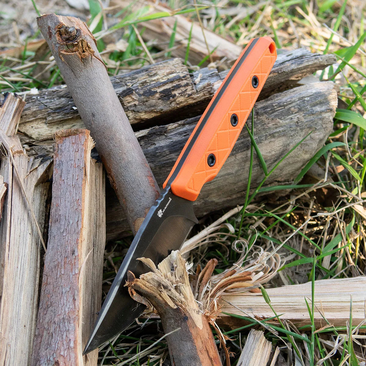MAVERICK Fixed Blade | 2.95" DLC 14C28N Blade | Orange G10 Handle | HX OUTDOORS D-354D