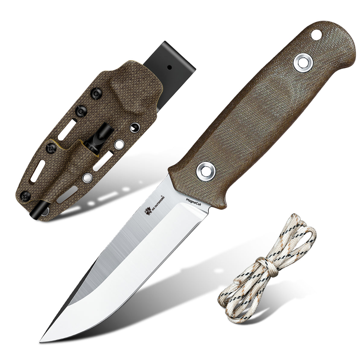 TRAILBLAZER Fixed Blade | 3.15" MagnaCut Powder Steel | Linen Handle | HX OUTDOORS D-359A