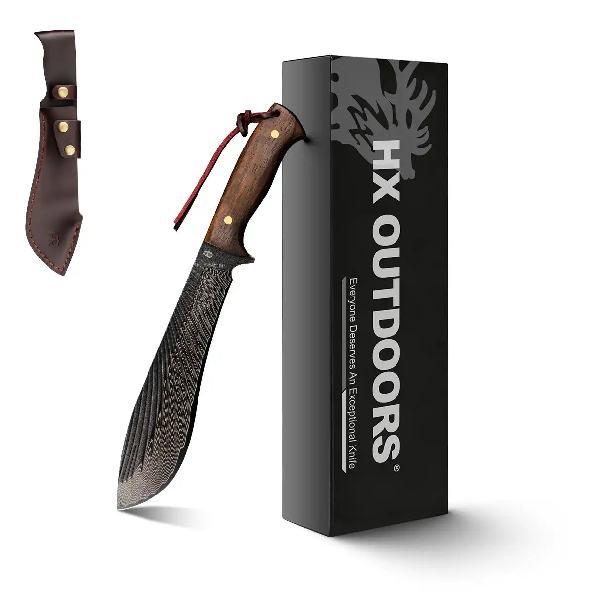 Machete HX OUTDOORS DAMASK WILLOW | Hoja de 8.27" 90Cr18 | Mango de nogal | DM-065
